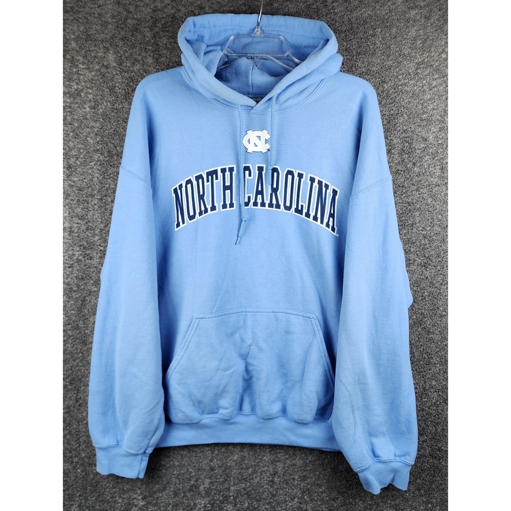 North Carolina Hoodie Mens XL Blue NCAA Basketball Gildan Heavy Blend EUC